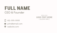 Serif Typewriter Wordmark Business Card Image Preview