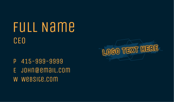 Glowing Brush Painting Wordmark Business Card Design Image Preview