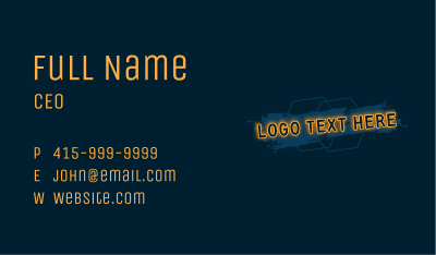 Glowing Brush Painting Wordmark Business Card Image Preview