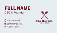 Wood Canoe Paddle  Business Card Design