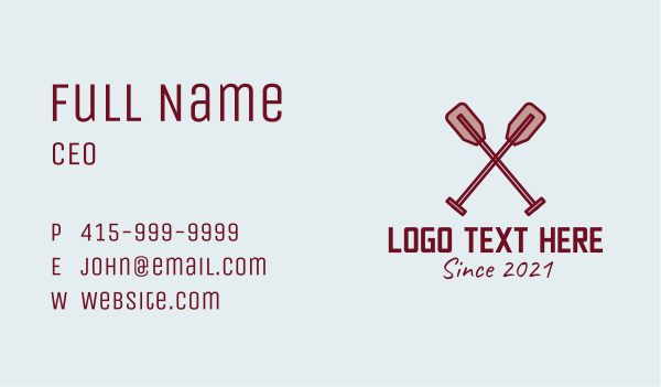 Wood Canoe Paddle  Business Card Design Image Preview