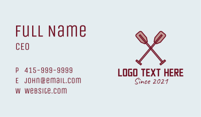 Wood Canoe Paddle  Business Card Image Preview