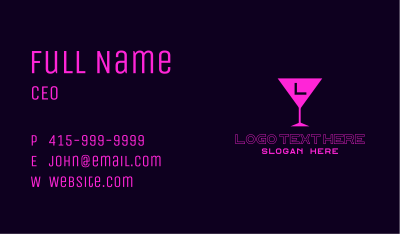 Pink Cocktail Lettermark Business Card Image Preview