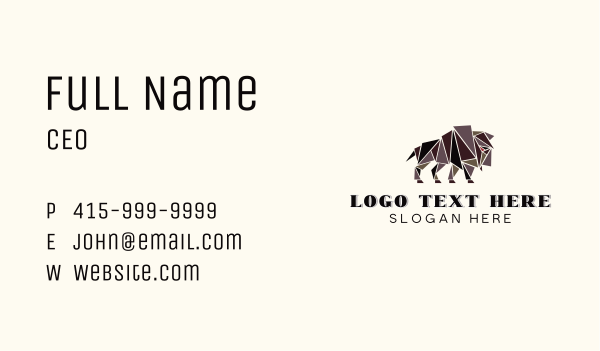 Geometric Bull Rodeo Business Card Design Image Preview
