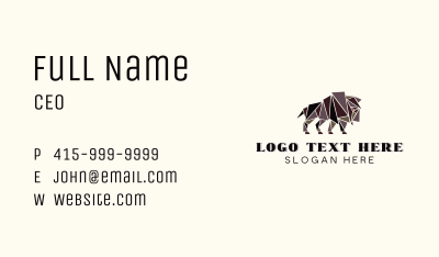 Geometric Bull Rodeo Business Card Image Preview