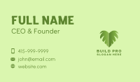 Green Leaf Heart Business Card Image Preview