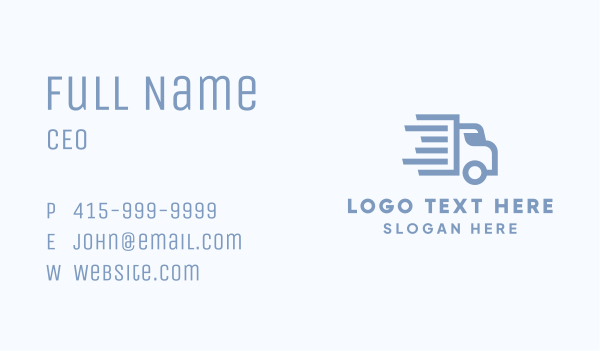 Blue Trucker Shipping Business Card Design Image Preview
