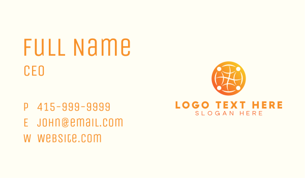 Global Group Gradient Orange Business Card Design Image Preview