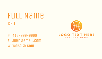 Global Group Gradient Orange Business Card Image Preview