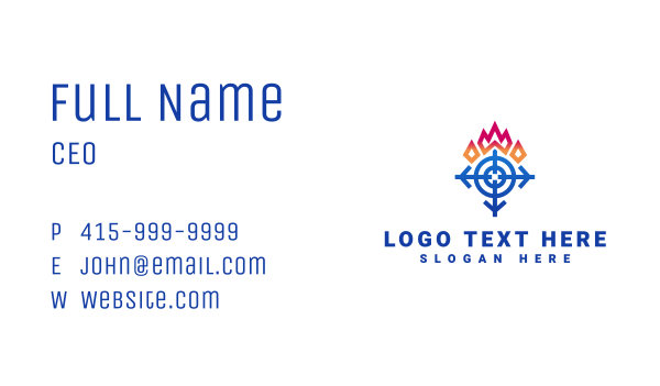 Snowflake Flame Arrow Business Card Design Image Preview
