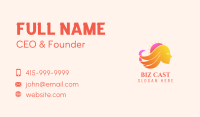 Sunset Woman Waves Business Card Image Preview