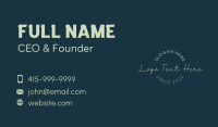 Cursive Circle Wordmark Business Card Preview