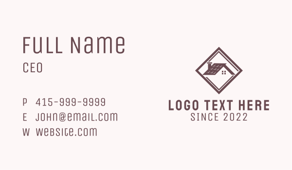 Diamond Roofing Real Estate  Business Card Design Image Preview