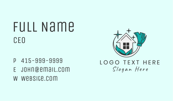 Eco Broom House Business Card Design Image Preview