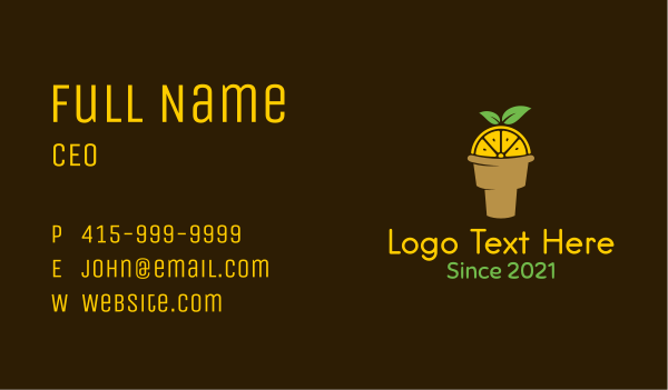 Lemon Ice Cream Business Card Design Image Preview