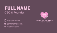 Pink Heart House Business Card Image Preview