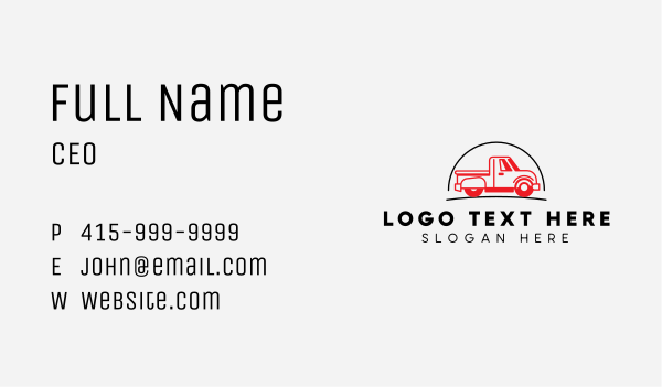 Pickup Truck Vehicle Business Card Design Image Preview