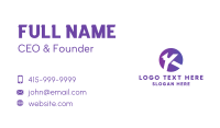 Gradient Purple Letter K  Business Card Image Preview