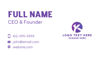 Gradient Purple Letter K  Business Card Preview