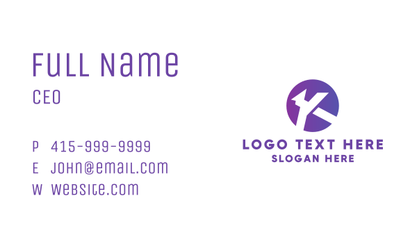 Gradient Purple Letter K  Business Card Design Image Preview