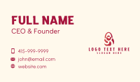 Red Kettle Bell Person Business Card Design