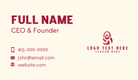 Red Kettle Bell Person Business Card Preview