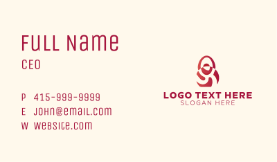 Red Kettle Bell Person Business Card Image Preview