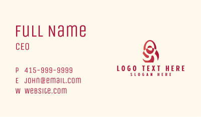 Red Kettle Bell Person Business Card Image Preview