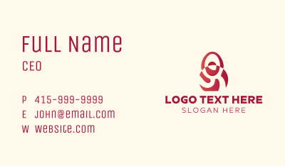 Red Kettle Bell Person Business Card