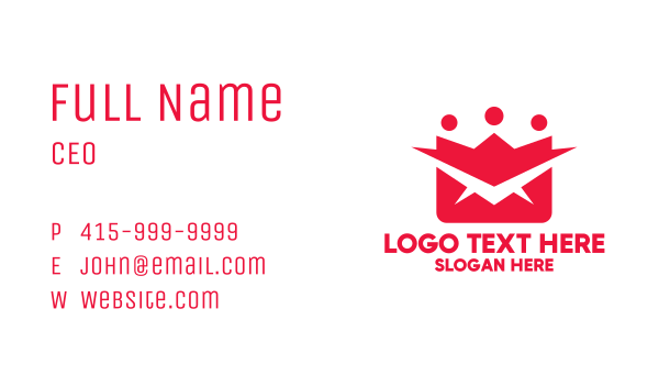 Red Mail Crown Business Card Design Image Preview