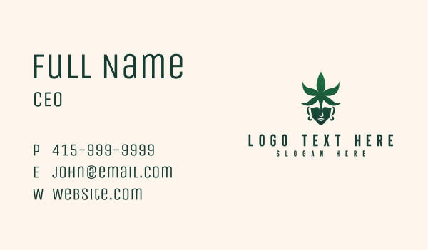 Organic Marijuana Lady Business Card Design Image Preview