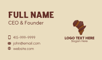 Brown Musical African Map  Business Card Preview