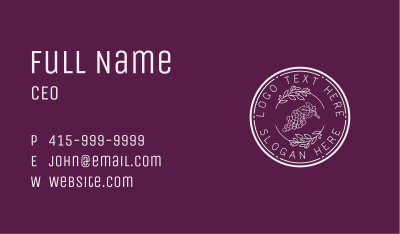 Organic Grapes Plantation Business Card Image Preview