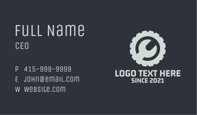 Wrench Cogwheel Engineering  Business Card Image Preview