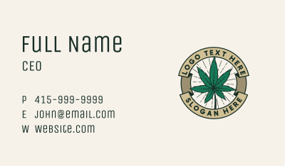 Cannabis Leaf Plant Business Card