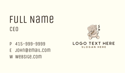 Elephant Flute Music Business Card Image Preview