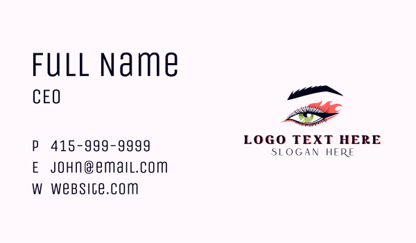 Fire Eyelash Cosmetics Business Card Design Image Preview