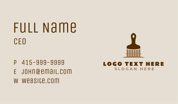 Brown Fence Paint Brush Business Card Design Image Preview