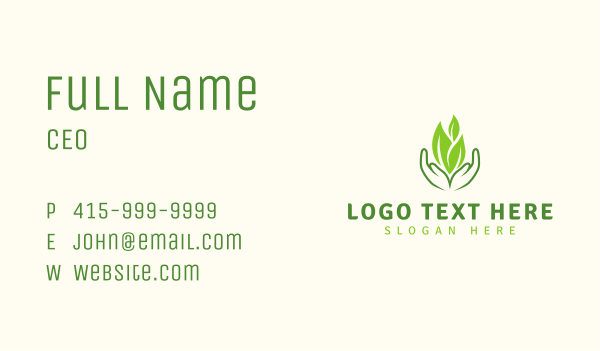 Eco Plant Hands Business Card Design Image Preview