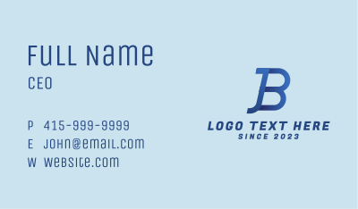 Blue J & B Monogram Business Card Image Preview
