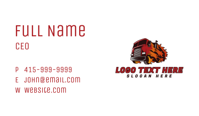 Flaming Fast Truck Business Card Image Preview