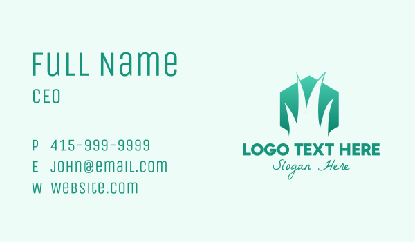 Natural Hexagon Grass Business Card Design Image Preview