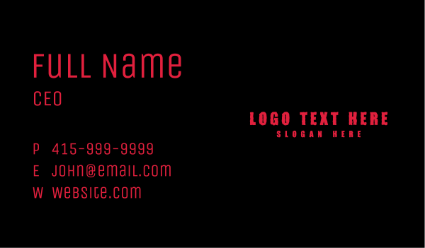 Spooky Horror Wordmark Business Card Design Image Preview