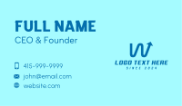 Blue Stocks Letter W Business Card Image Preview