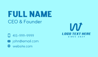 Blue Stocks Letter W Business Card Design