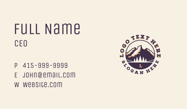 Forest Mountain Adventure Business Card Design Image Preview