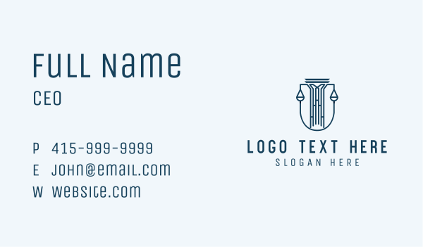 Column Law Shield Business Card Design Image Preview