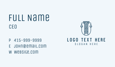 Column Law Shield Business Card Image Preview