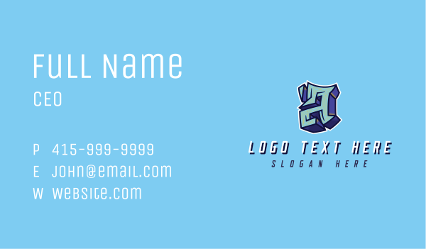 Urban Graffiti Letter A Business Card Design Image Preview