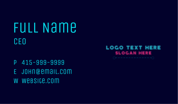 Neon Gaming Streamer Wordmark Business Card Design Image Preview
